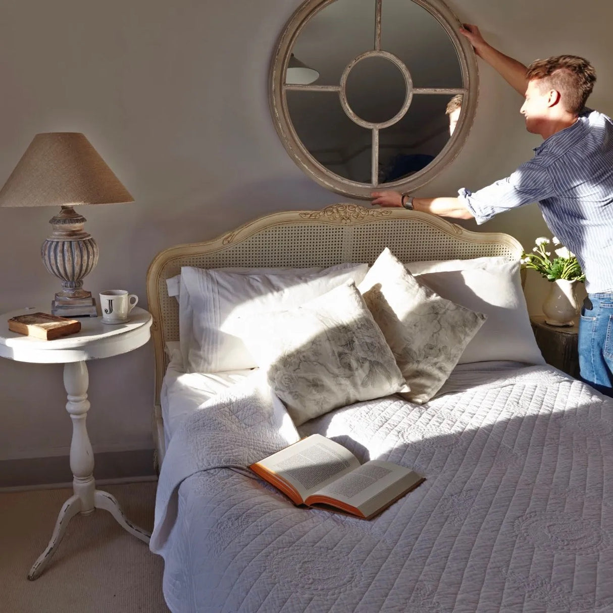 WILTON DISTRESSED GREY PORTAL MIRROR