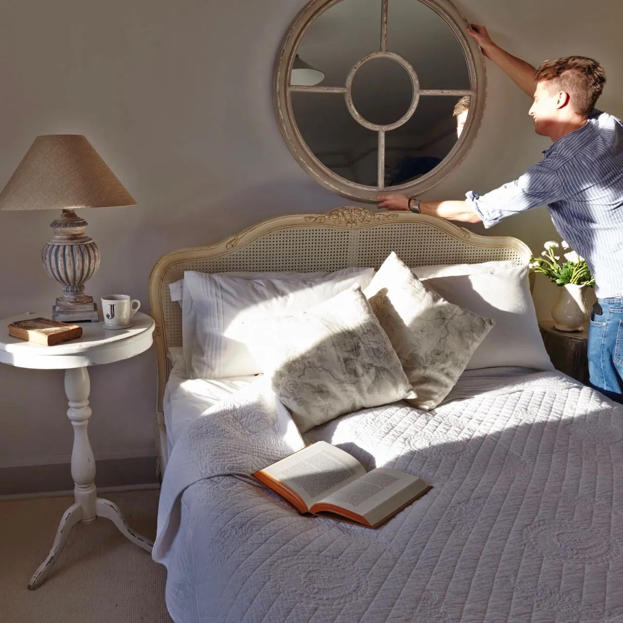 WILTON DISTRESSED GREY PORTAL MIRROR