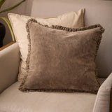Bertie Cotton Velvet Cushion Chocolate
