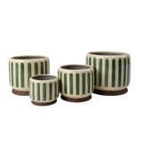 Indoor Pot 18cm Green Stripe