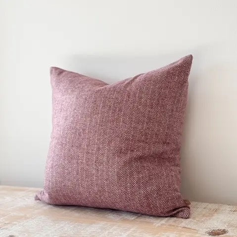 Tia Plum Herringbone Cushion 45x45cm