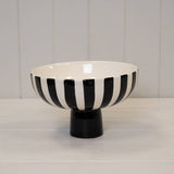 Painted Striped Ceramic Bowl - 2 colours