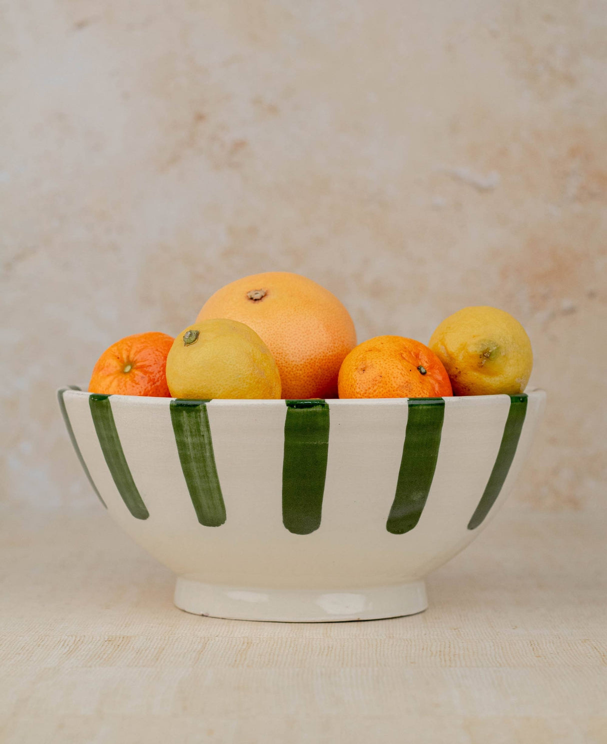 Hand Painted Moroccan Striped Serving Bowl - Handmade Bowl