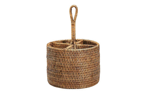 honey rattan utensil holder