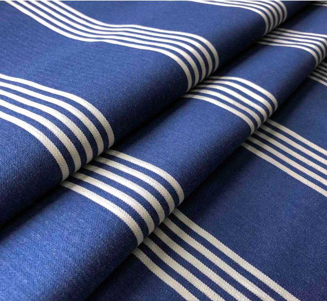 Jasper Square Cushion | Oxford Stripe | Denim Blue