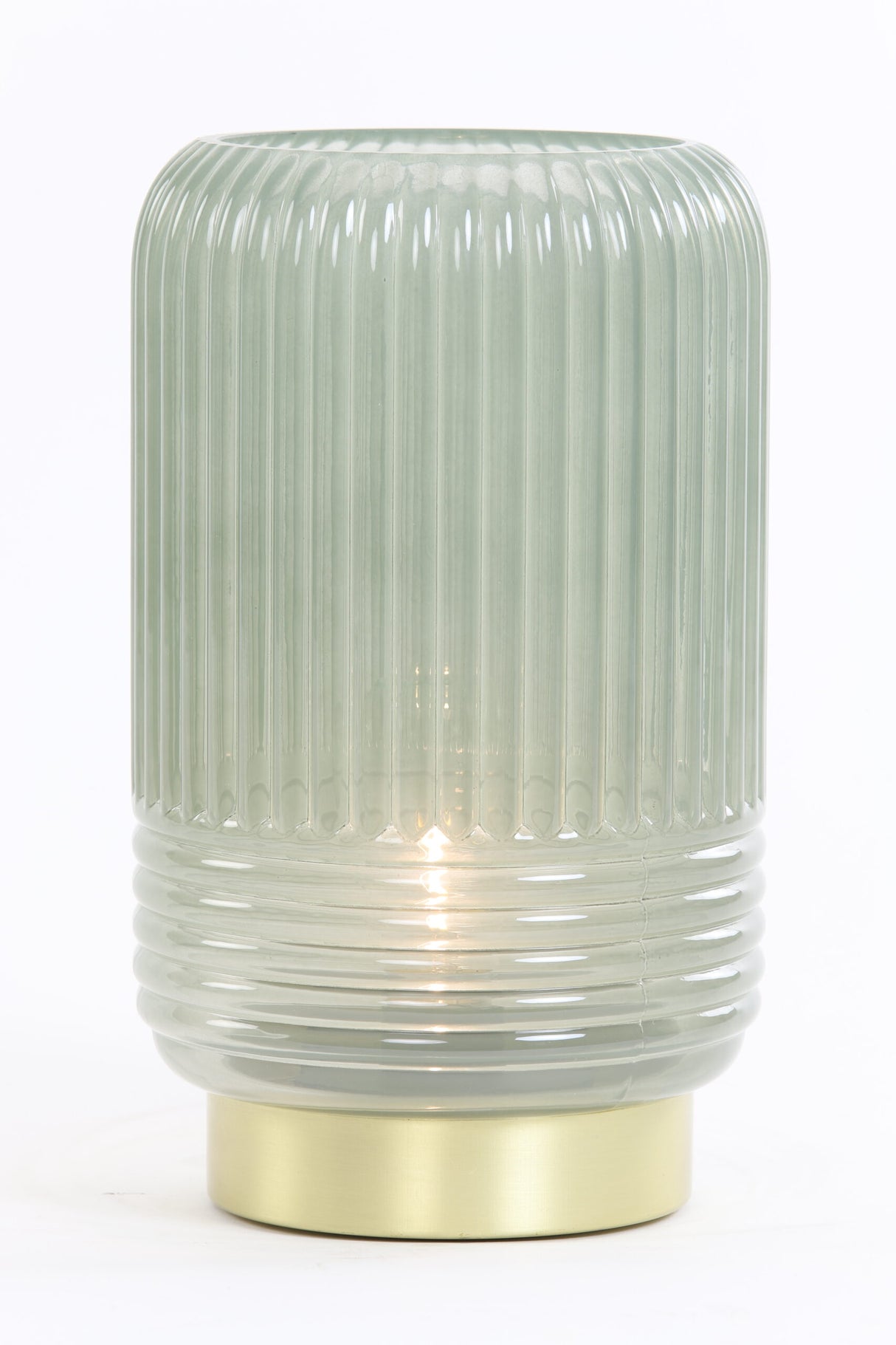 LIPA Glass Green Table Lamp Battery 27.5 cm