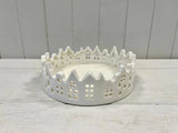 White Glazed Ceramic Candle Tray
