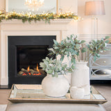 Astor Distressed Mirrored Tray With Wooden Detailing - 4 sizes