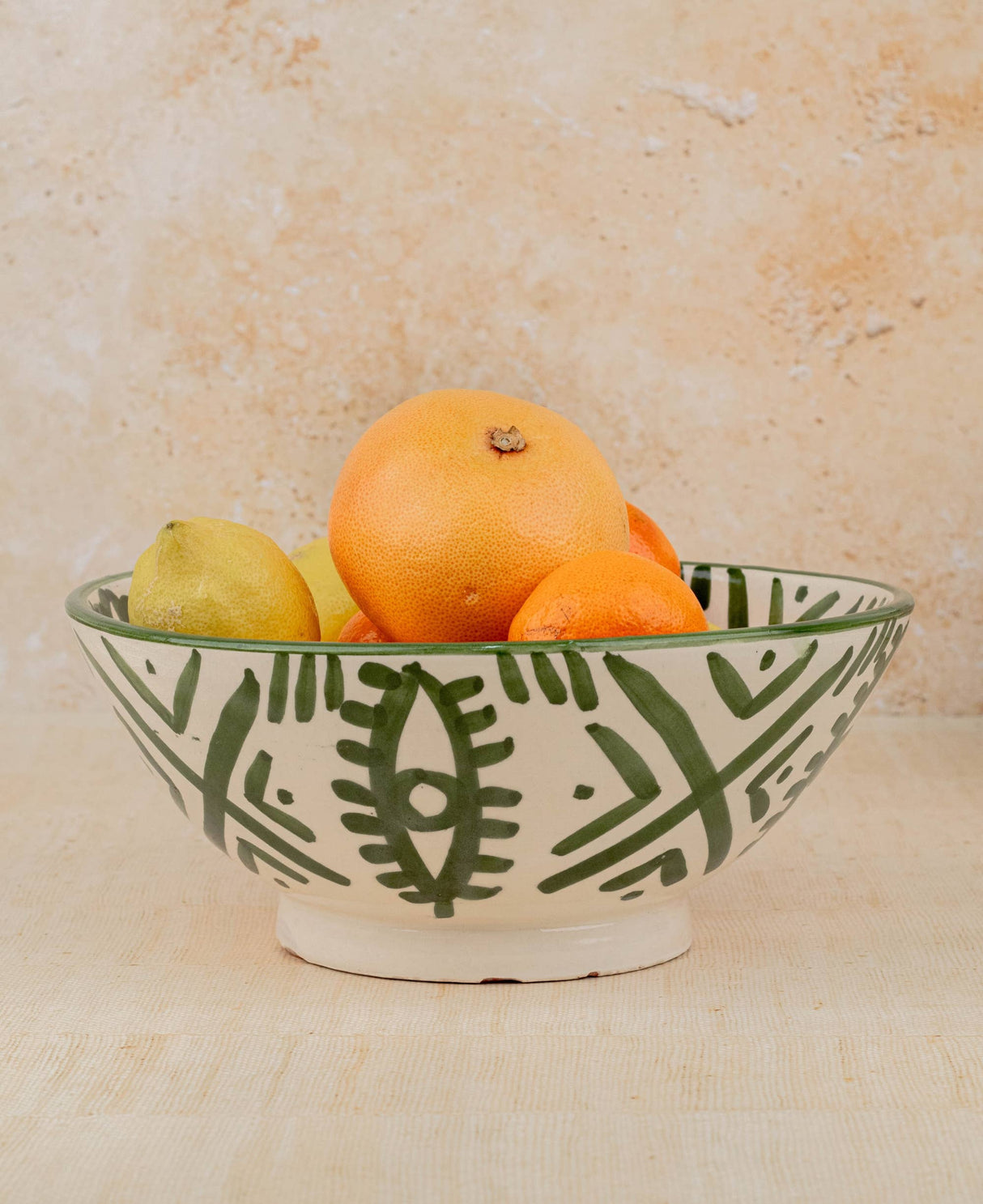 Moroccan Handpainted Ceramic Pedestal Bowl, Berber Eye