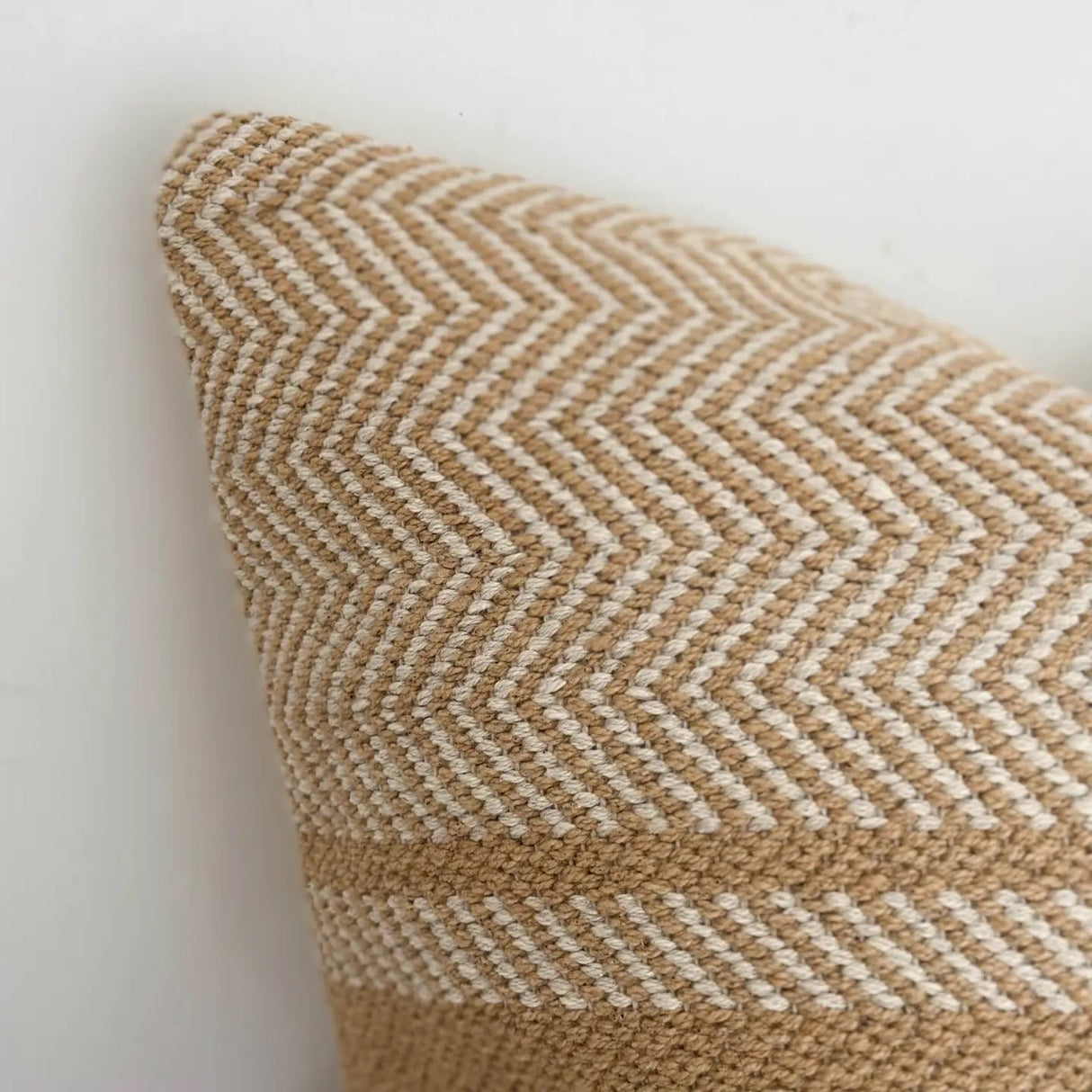 India Luxe Cotton Cushion Cover – Beige Herringbone