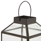 Glass Top Black Lantern 31cm