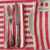 WOVEN POPPY STRIPE set of 4 cotton napkins