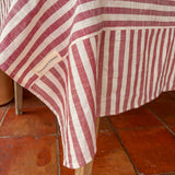 WOVEN CLAY STRIPE TABLECLOTH – 100% Cotton | 150 x 280 cm