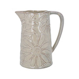 Taupe Floral Porcelain Jug, 18.6cm