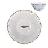 Stoneware Fluted Bowl 18cm - Fish