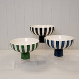 Painted Striped Ceramic Bowl - 2 colours