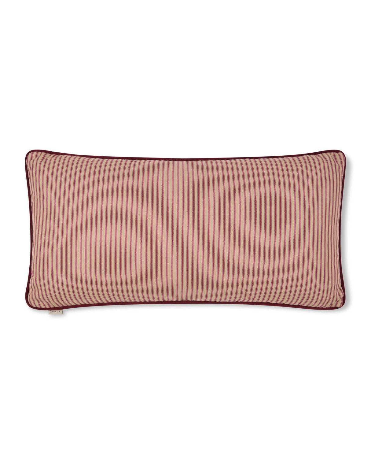 Lincoln Long Oblong Cushion | Ticking Stripe | Rustic Claret|2 Sizes