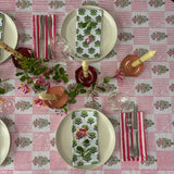 NEW LUNA ROSE hand block printed tablecloth