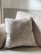 The Delilah Green Floral Oxford Edge Cushion