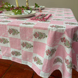 NEW LUNA ROSE hand block printed tablecloth