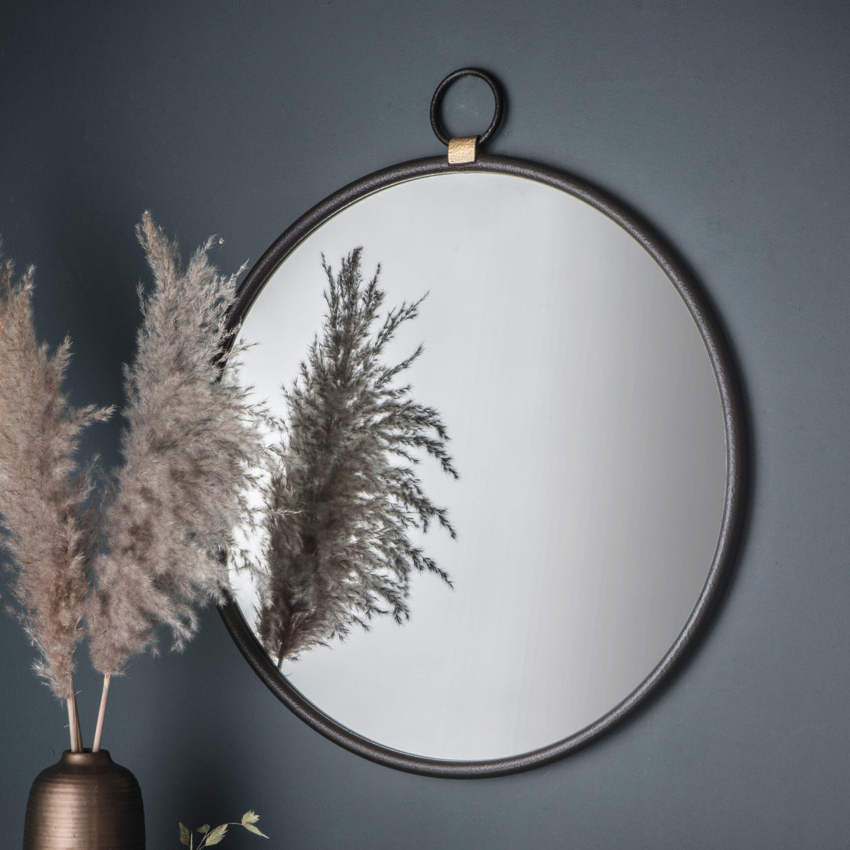 bayswater round iron mirror 70cm