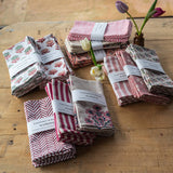 LIGHT PINK STRIPE set of 4 cotton napkins