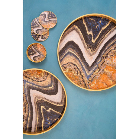 Celina set of two round Abstract Trays