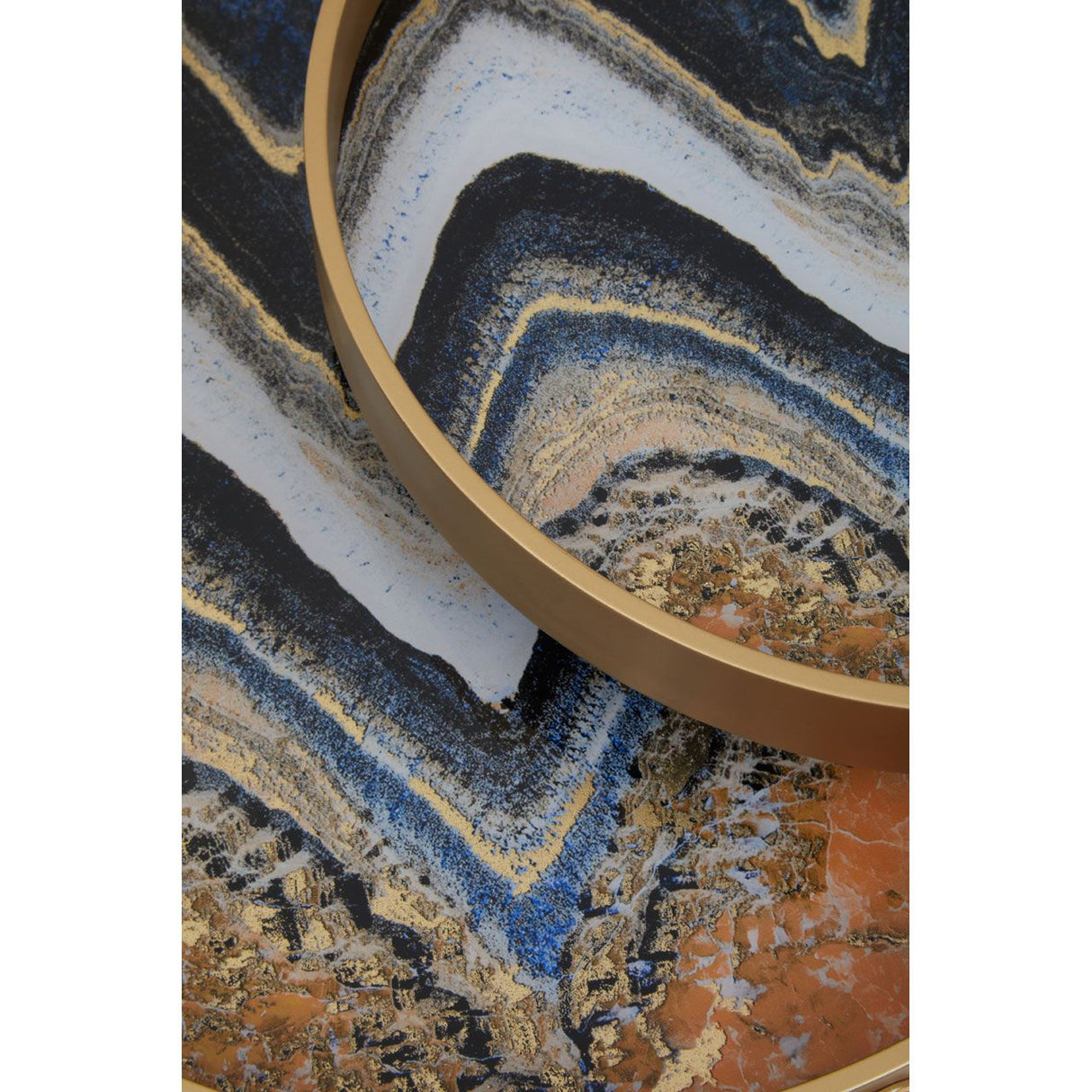 orange abstract set of 2 trays