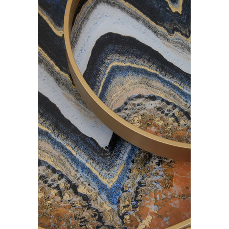 orange abstract set of 2 trays