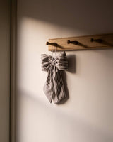 Brown & White Striped Hanging Bow