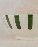 Hand Painted Moroccan Striped Serving Bowl - Handmade Bowl