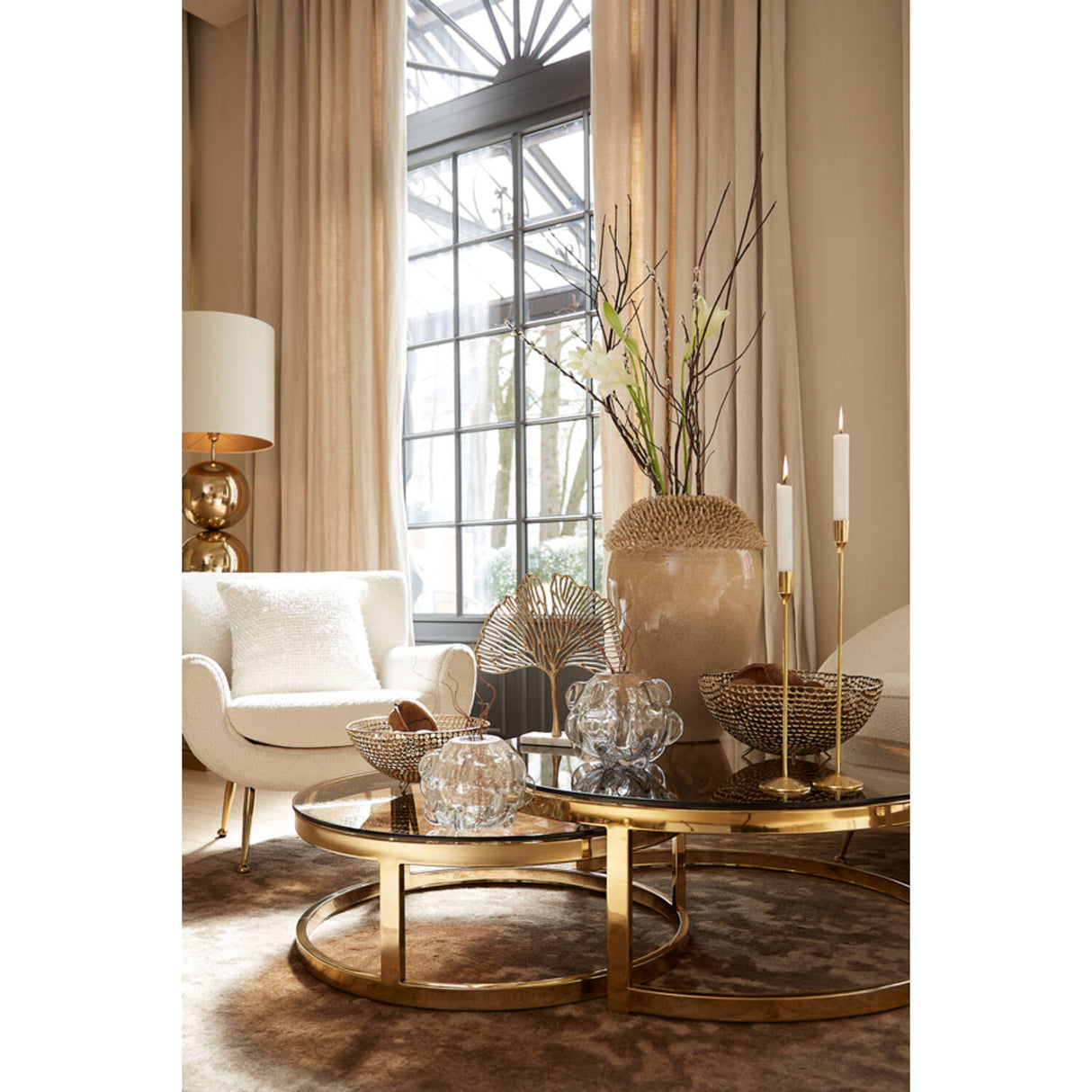 Light and Living Murcia Aluminium Antique Gold Decorative Bowl 2 sizes