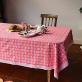 FAN CORAL hand block printed tablecloth - 2 sizes