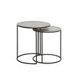 light and living raw nickel set of 2 side tables