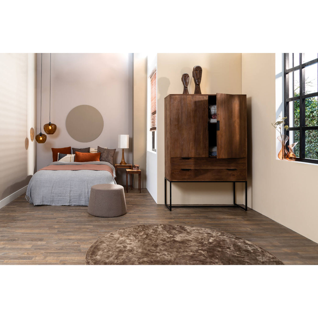 Side table S/2 STIJN wood brown