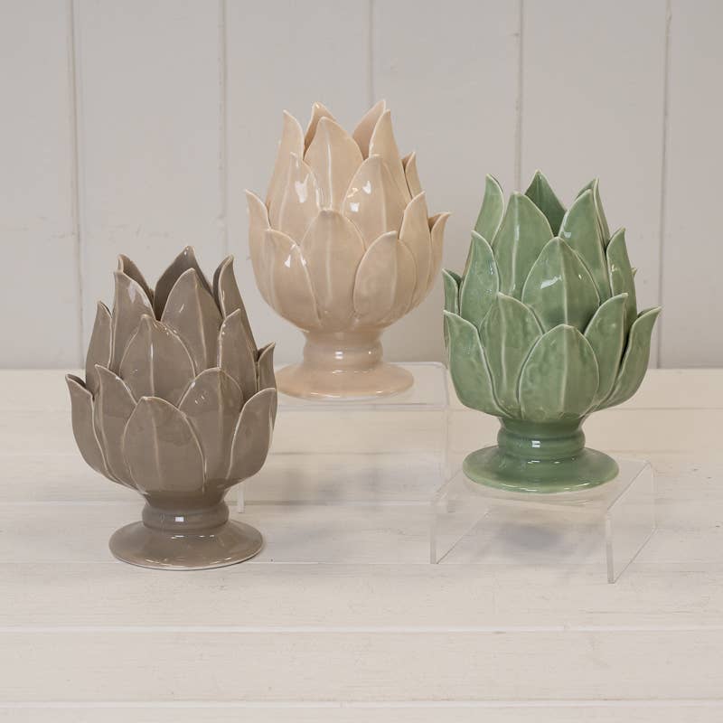 Glazed Artichoke Candle Holder