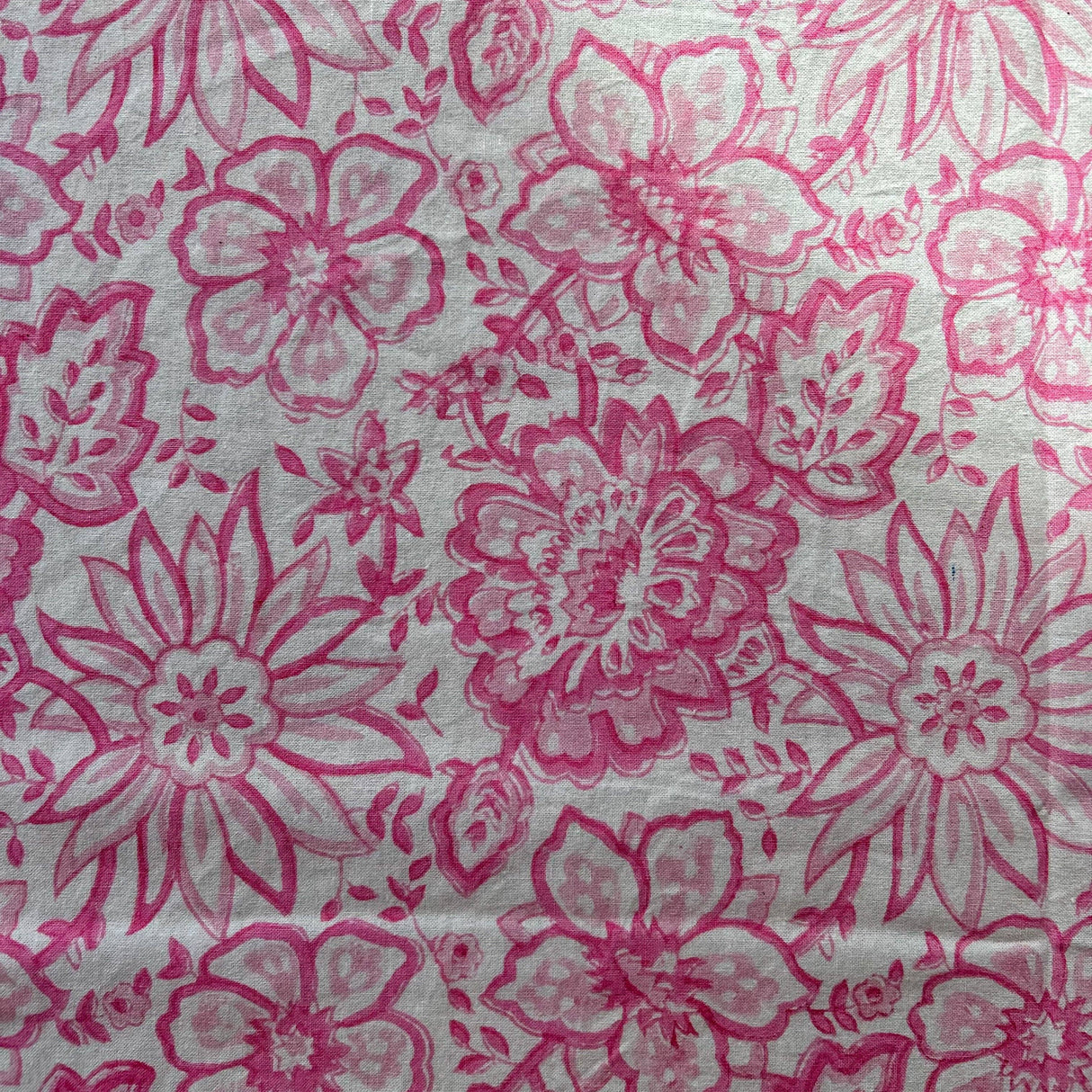 MEADOW SOFT PINK hand block printed tablecloth - 2 sizes