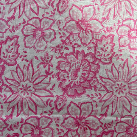 MEADOW SOFT PINK hand block printed tablecloth - 2 sizes
