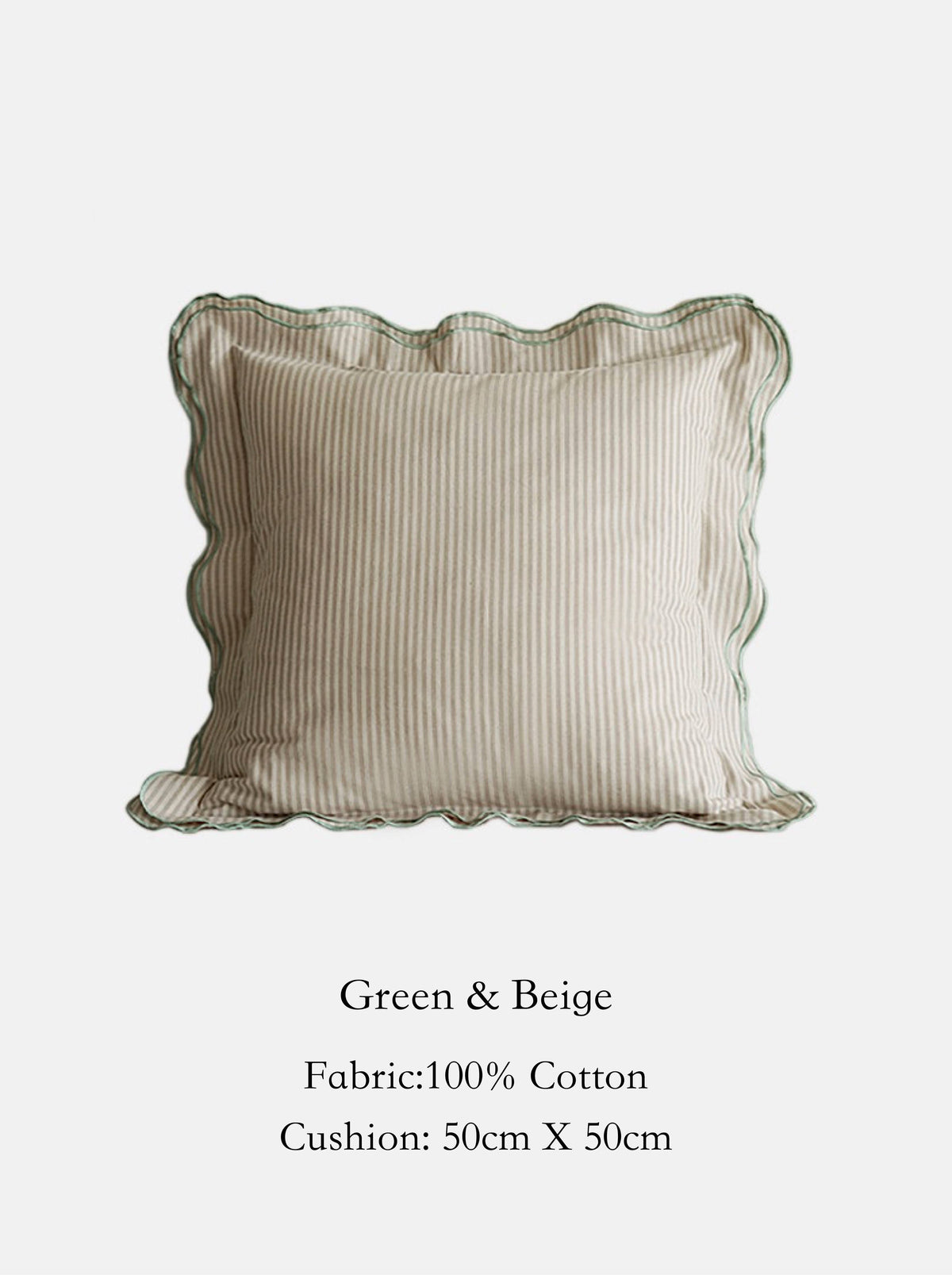 Scalloped Edge Cotton Cushion Covers – 2 Colour & Size