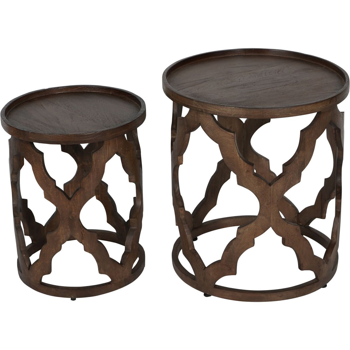 Libra set/2 Dark wood side tables