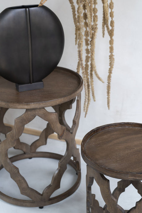 Libra set/2 Dark wood side tables