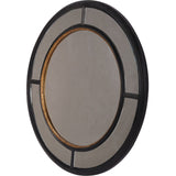 Libra Adelaide Antique Black Frame Round Mirror