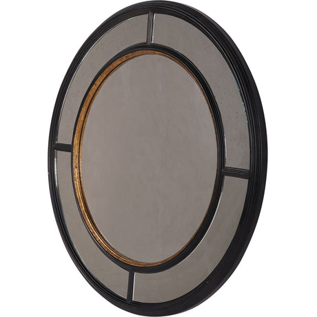 Libra Adelaide Antique Black Frame Round Mirror