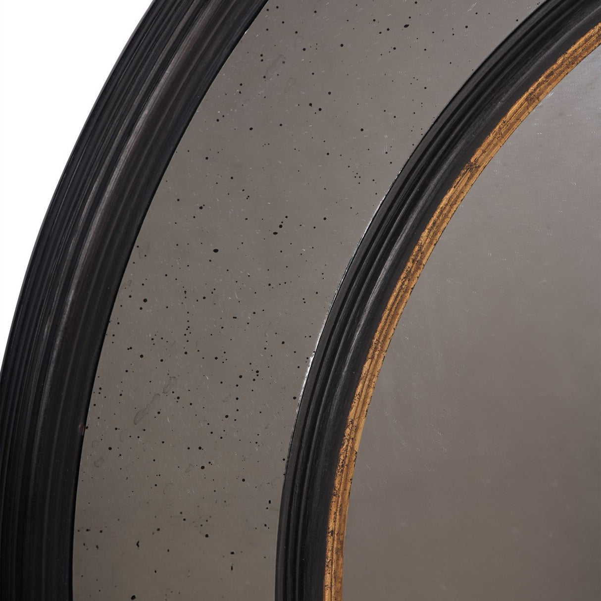 Libra Adelaide Antique Black Frame Round Mirror