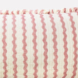 Cotton Quilted Frill Cushion | Ripple | Ice Cream | Bolster