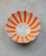 Hand Painted Moroccan Striped Serving Bowl - Handmade Bowl