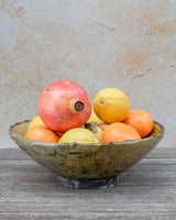 Handmade Moroccan Tamegroute Ochre Ceramic Serving Bowl