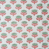 LOTUS FLOWER SAGE & PINK set of 6 cotton napkins