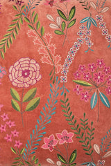 Dusty Rose Velvet Flower Embroidered Cushion Cover
