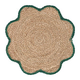 Natural Green Edge Seagrass Flower Shape Placemat